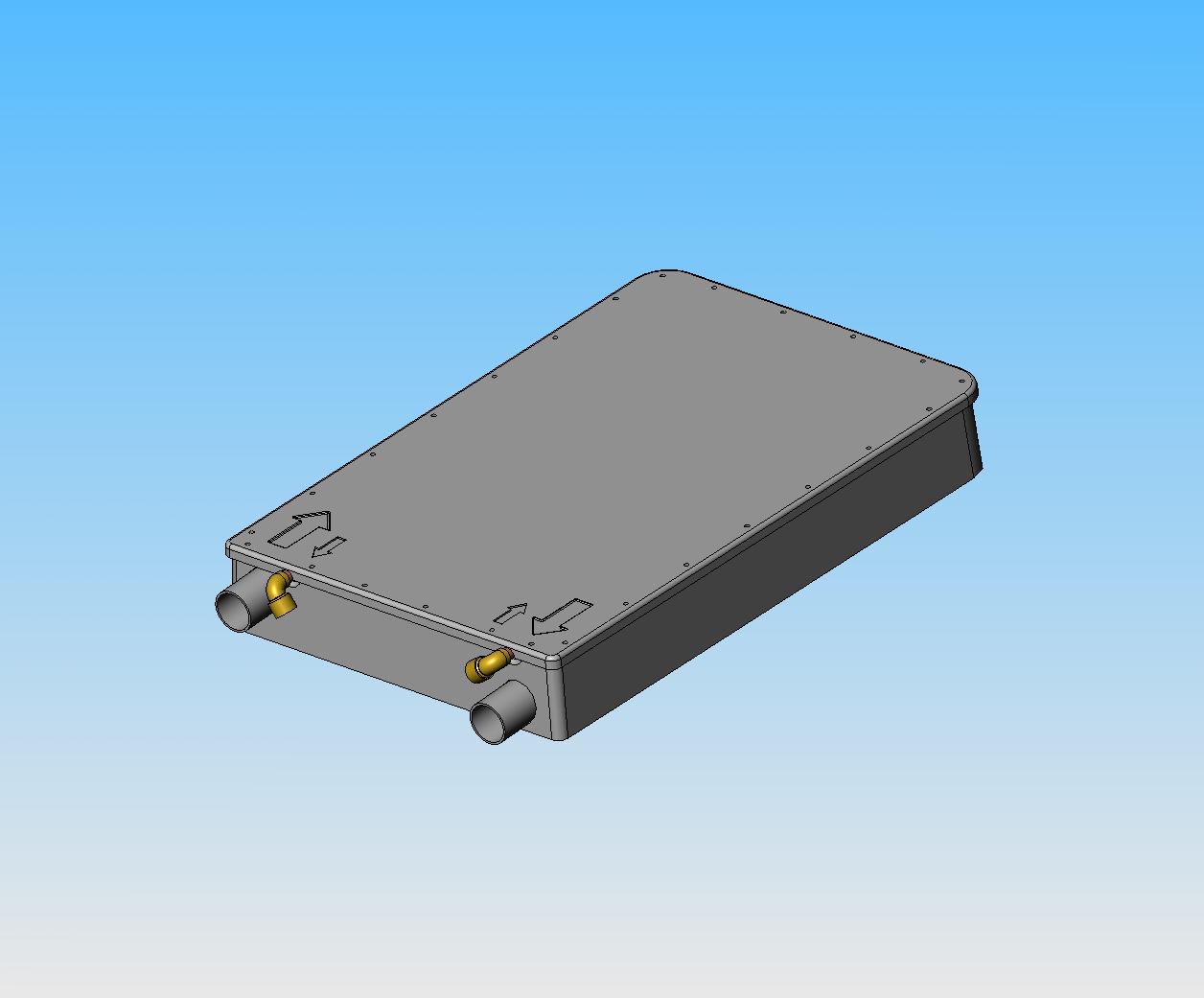 Heat exchanger for shower with arrows